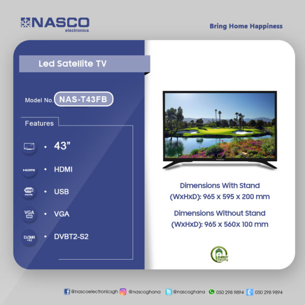 2NASCO 43 LED FHD DIGITAL SATELLITE TV