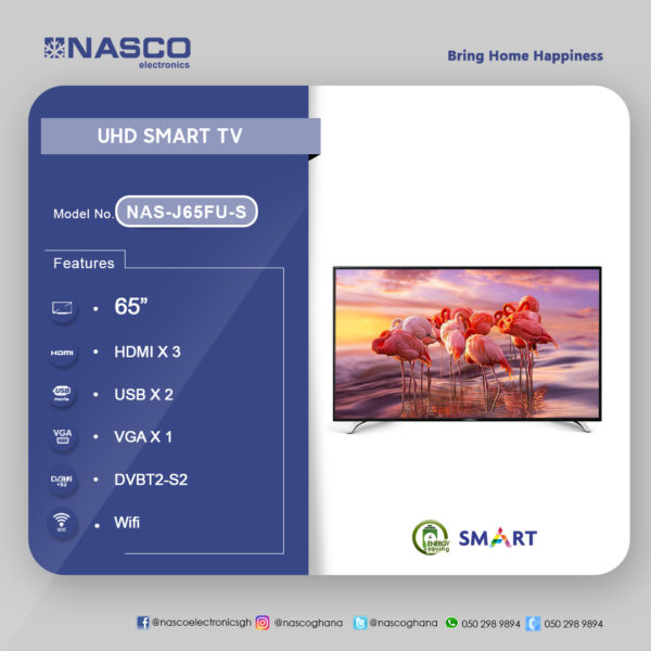 2NASCO 65 UHD 4K DIGITAL SATELLITE SMART TV