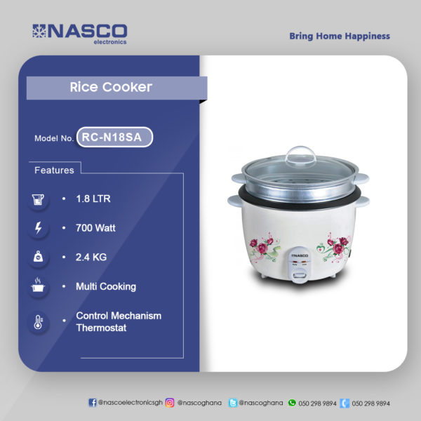 NASCO 1.8LTR RICE COOKER WHITE2